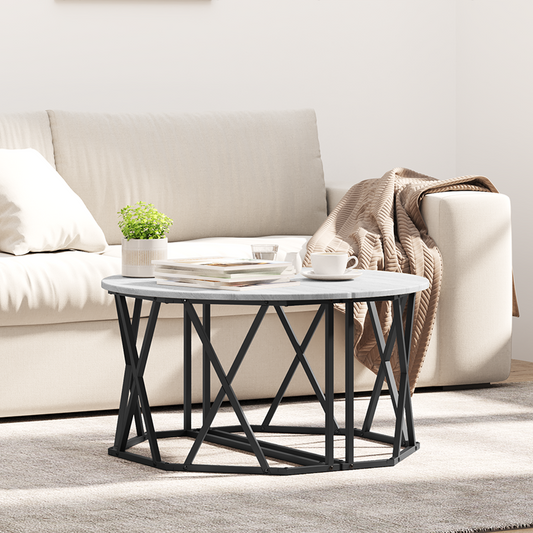 Grå Sonoma Kaffebord 80X80X42 Cm Lavet Af Ingeniørtræ