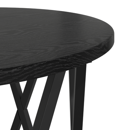 Nesting Side Tables 3 Stk Sort Egetræ Konstrueret Træ