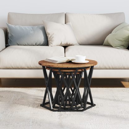 Sammenklappelige Sidetable 3 Stk. Gammelt Træ Ingeniørtræ