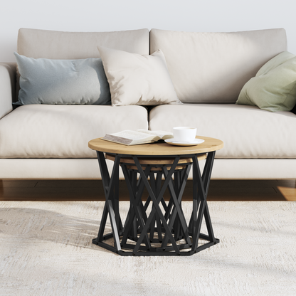 Nesting Side Tables 3 Pcs Artisan Oak Engineered Wood