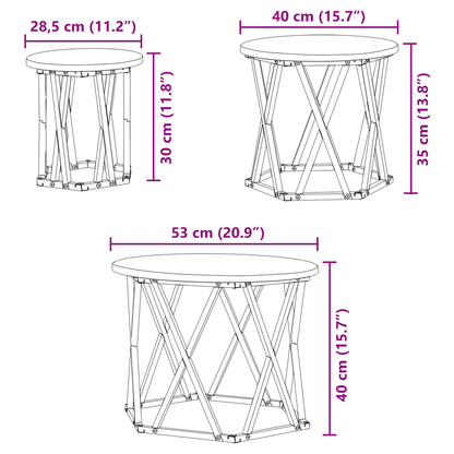 Nesting Side Tables 3 Pcs Artisan Oak Engineered Wood