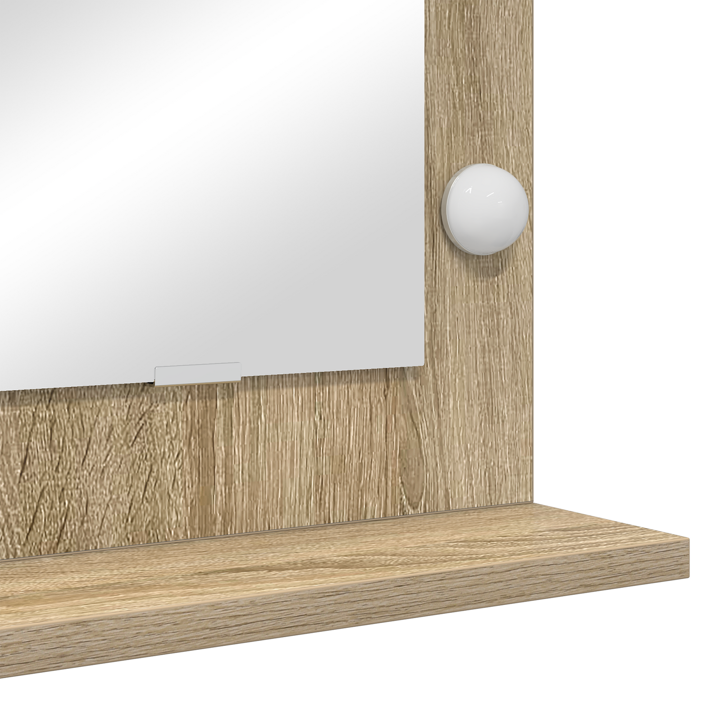 Vaskeskab Spejl Med Led -strimmellys Sonoma Eg 60 X 55 X 18 Cm - Billede 6