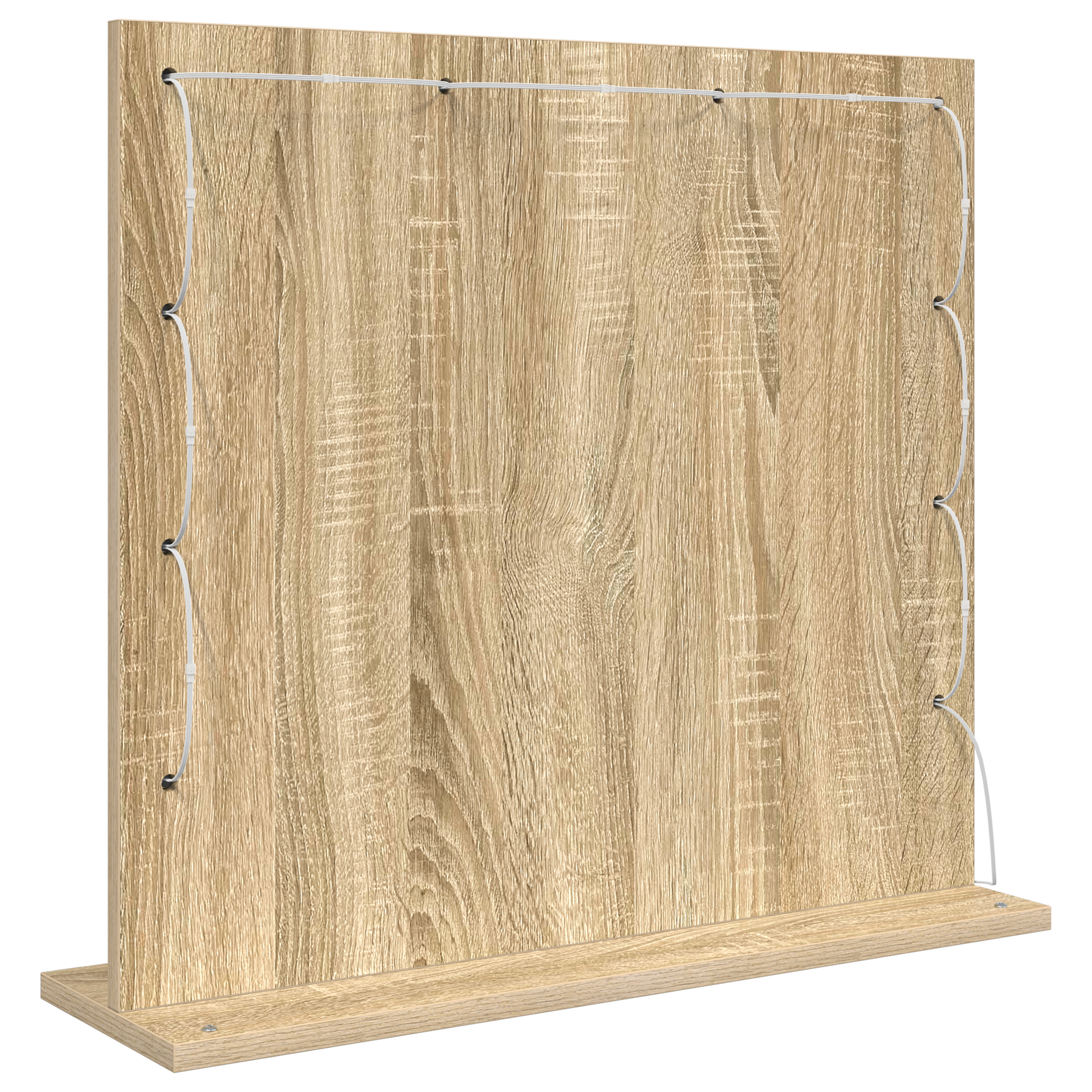 Vaskeskab Spejl Med Led -strimmellys Sonoma Eg 60 X 55 X 18 Cm - Billede 5