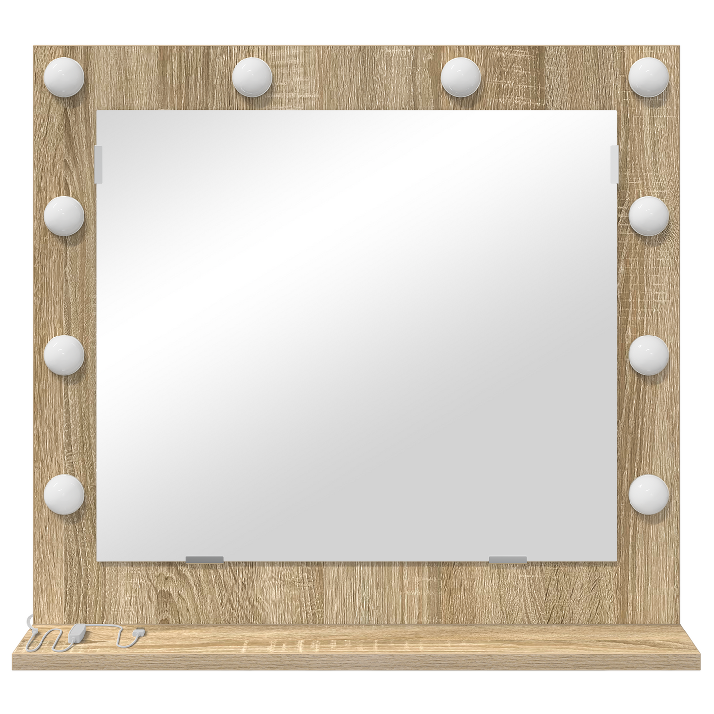 Vaskeskab Spejl Med Led -strimmellys Sonoma Eg 60 X 55 X 18 Cm - Billede 3