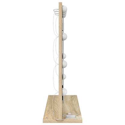 Vaskeskab Spejl Med Led -strimmellys Sonoma Eg 60 X 55 X 18 Cm - Billede 4