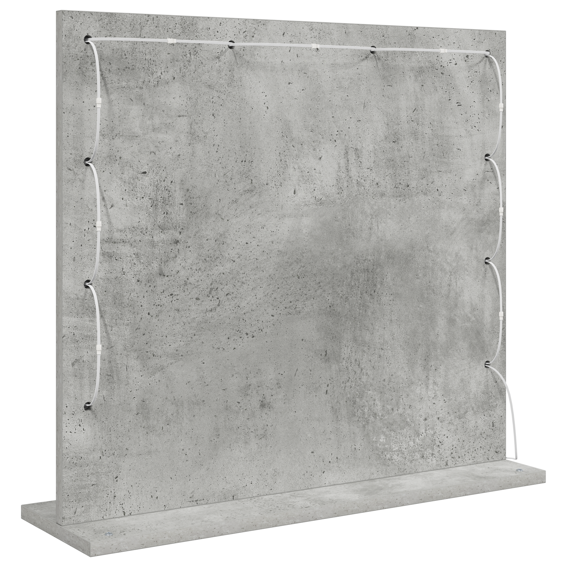 Vaskeskab Spejl Med Led -strimmellys Beton Grå 60 X 55 X 18 Cm - Billede 5