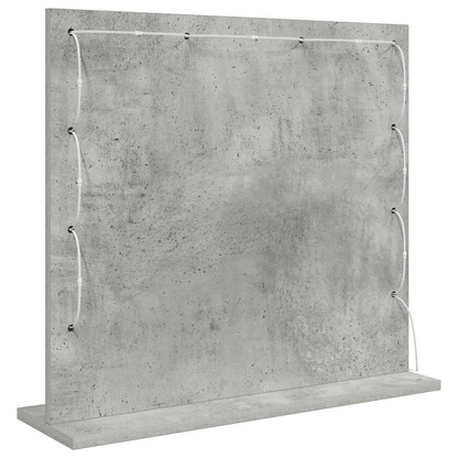 Vaskeskab Spejl Med Led -strimmellys Beton Grå 60 X 55 X 18 Cm - Billede 5