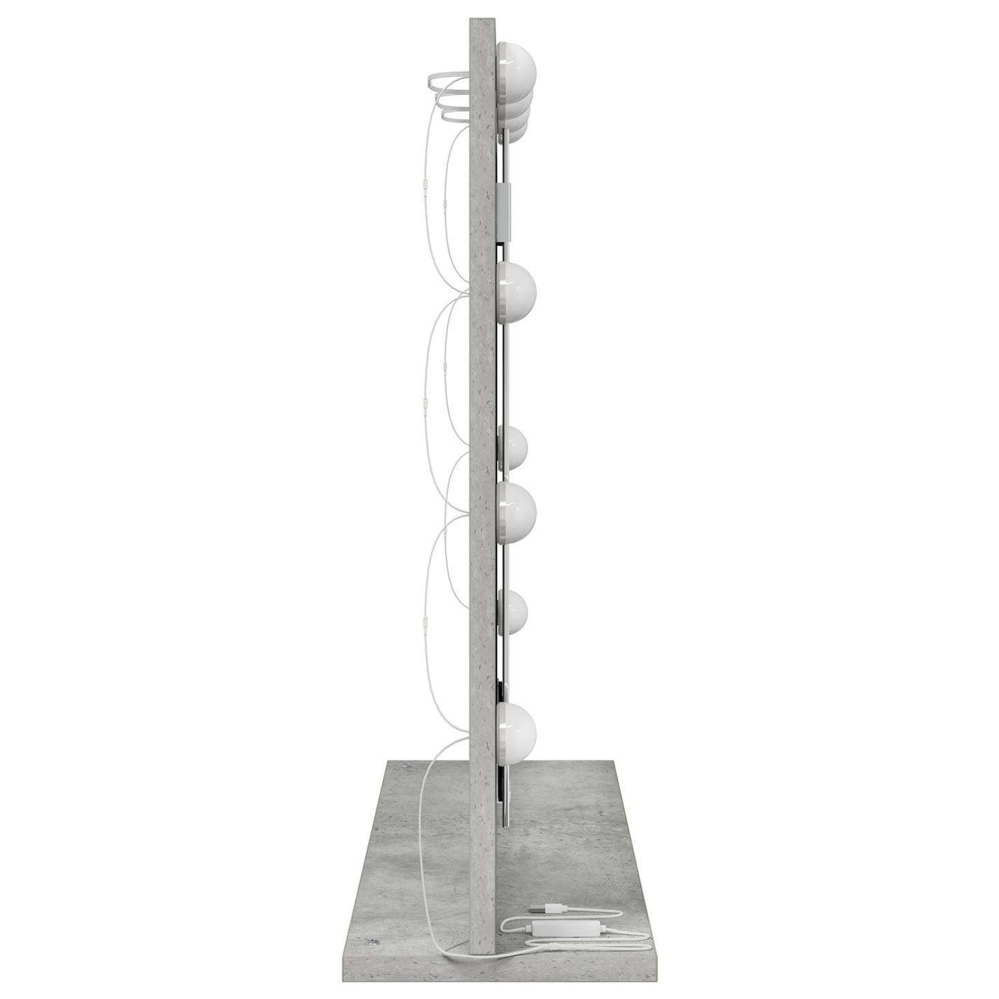 Vaskeskab Spejl Med Led -strimmellys Beton Grå 60 X 55 X 18 Cm - Billede 4