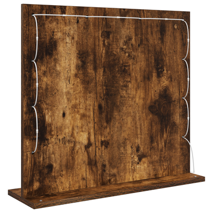 Vaskeskab Spejl Med Led -strimmellys Røget Eg 60 X 55 X 18 Cm - Billede 5