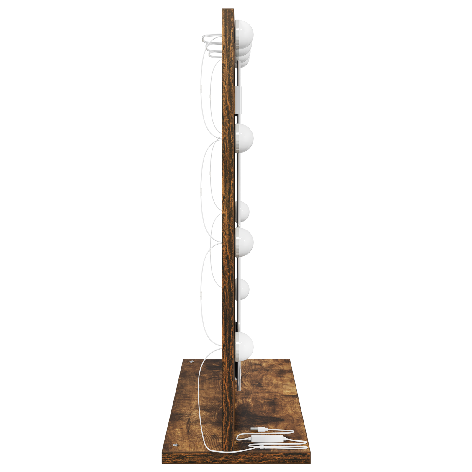Vaskeskab Spejl Med Led -strimmellys Røget Eg 60 X 55 X 18 Cm - Billede 4