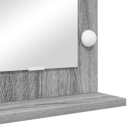Vaskeskab Spejl Med Led -strimmellys Grå Sonoma 60 X 55 X 18 Cm - Billede 6