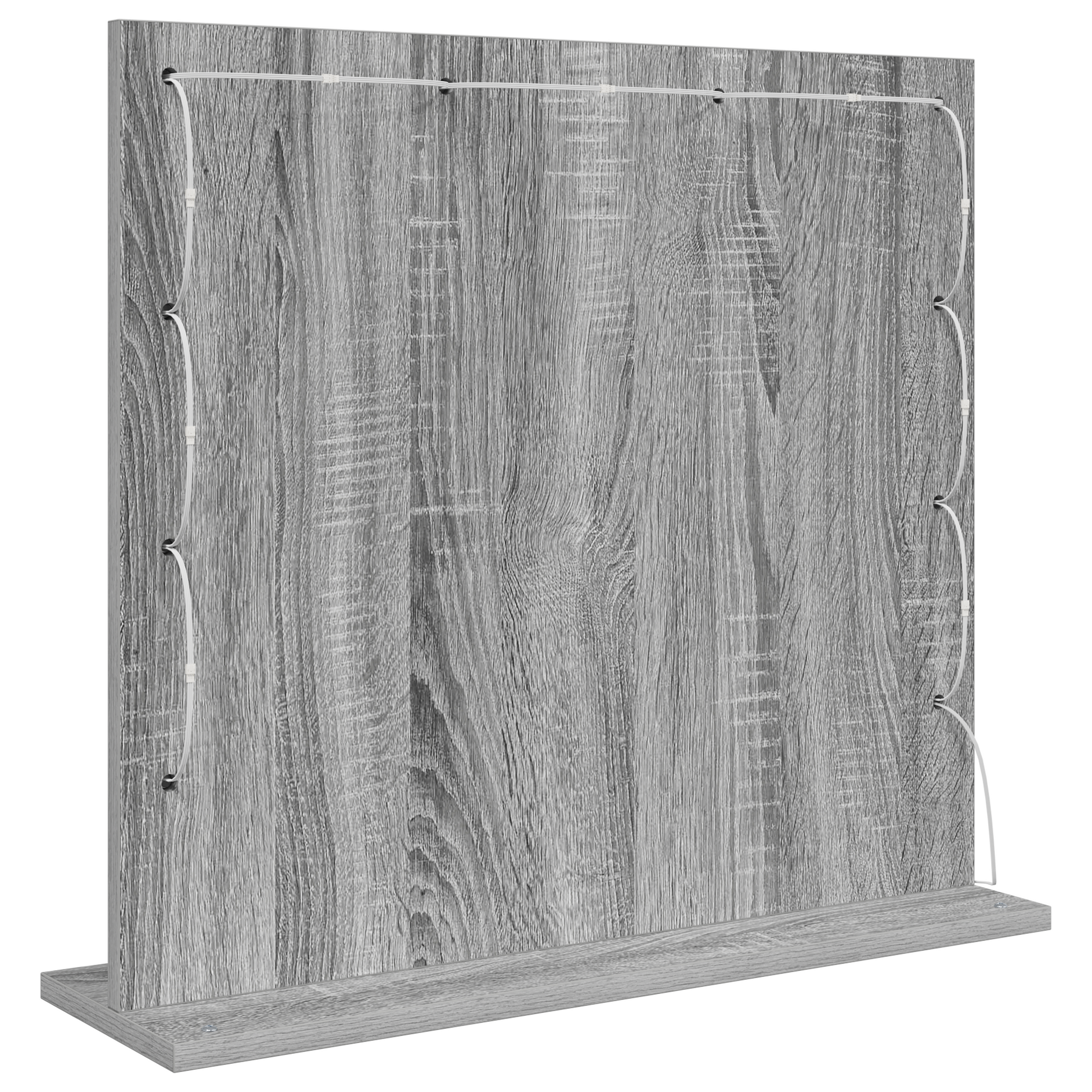 Vaskeskab Spejl Med Led -strimmellys Grå Sonoma 60 X 55 X 18 Cm - Billede 5