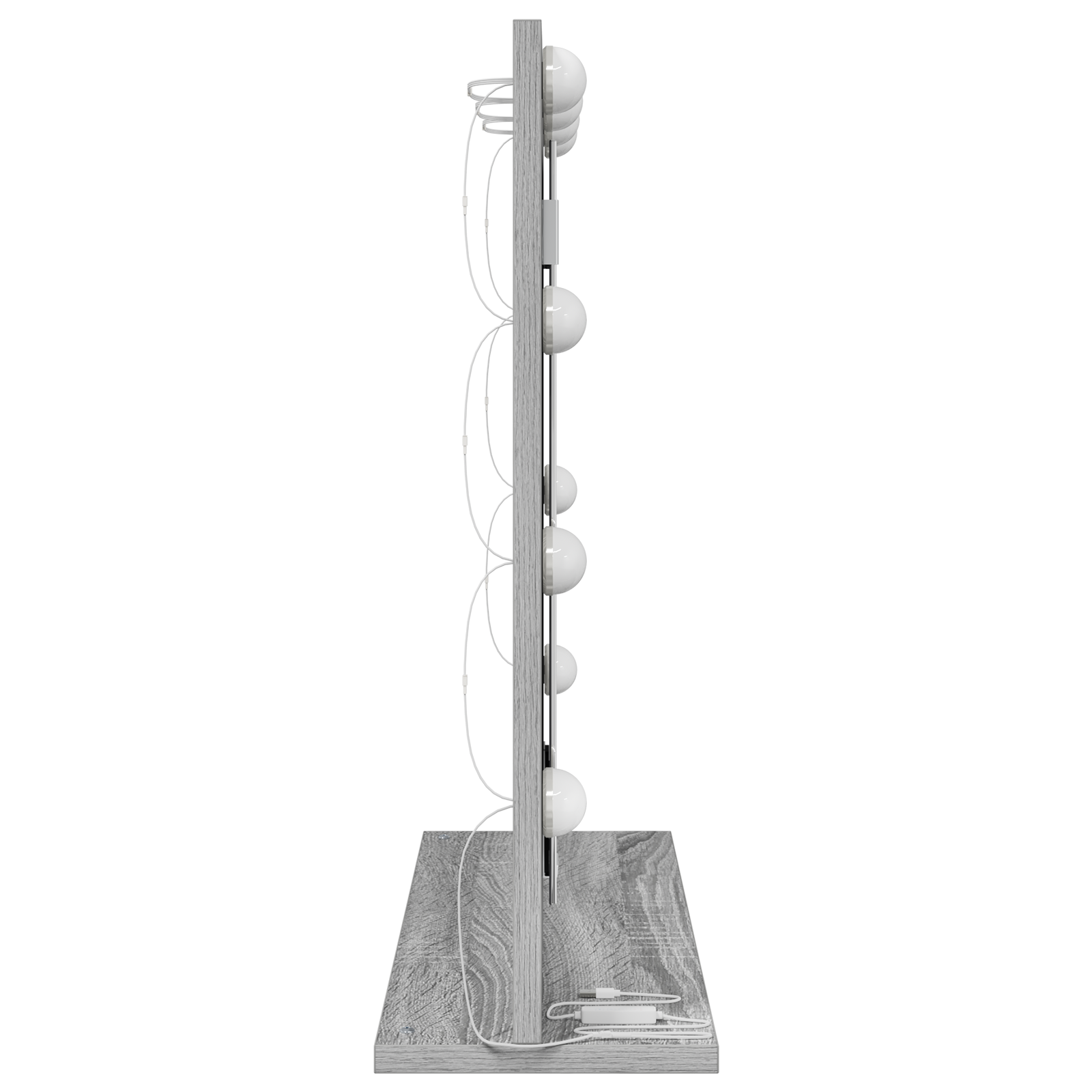 Vaskeskab Spejl Med Led -strimmellys Grå Sonoma 60 X 55 X 18 Cm - Billede 4