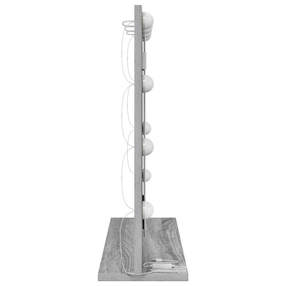 Vaskeskab Spejl Med Led -strimmellys Grå Sonoma 60 X 55 X 18 Cm - Billede 4