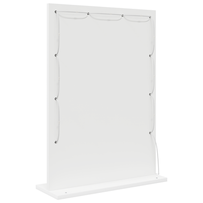 Vaskeskab Spejl Hvid 70 X 50 X 18 Cm Konstrueret Træ Og Glas - Billede 3