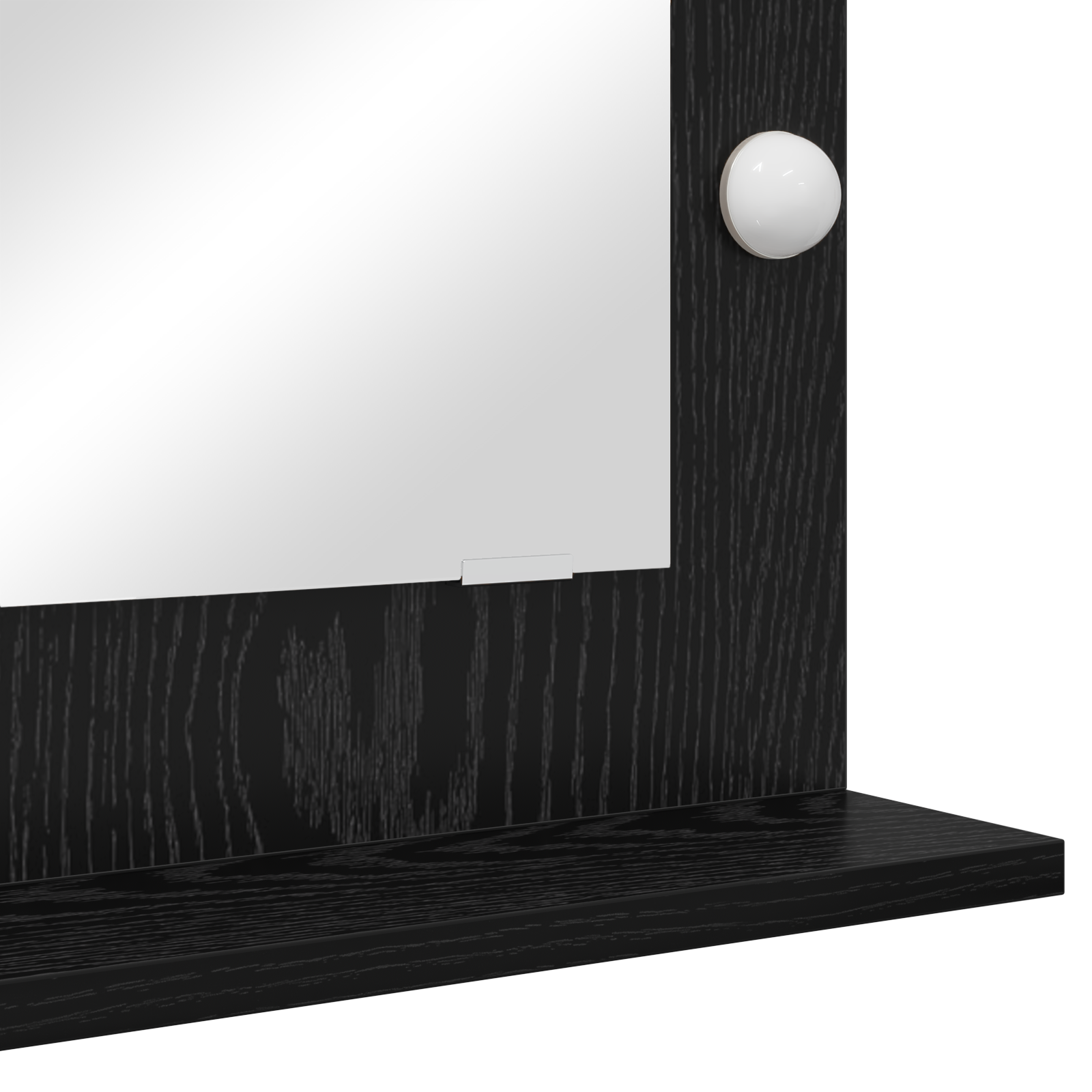 Vaskeskab Spejl Sort Eg 70 X 50 X 18 Cm Konstrueret Træ Og Glas - Billede 5