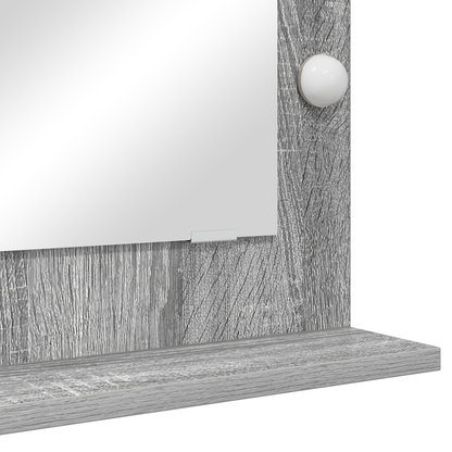 Vaskeskab Spejl Med Led -strimmellys Grå Sonoma 70 X 50 X 18 Cm - Billede 4