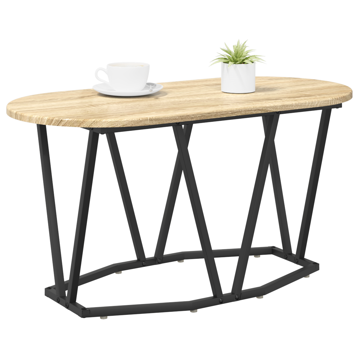 Kaffebord I Sonoma Eg 80X40X40,5 Cm - Ingeniørtræ Og Metal