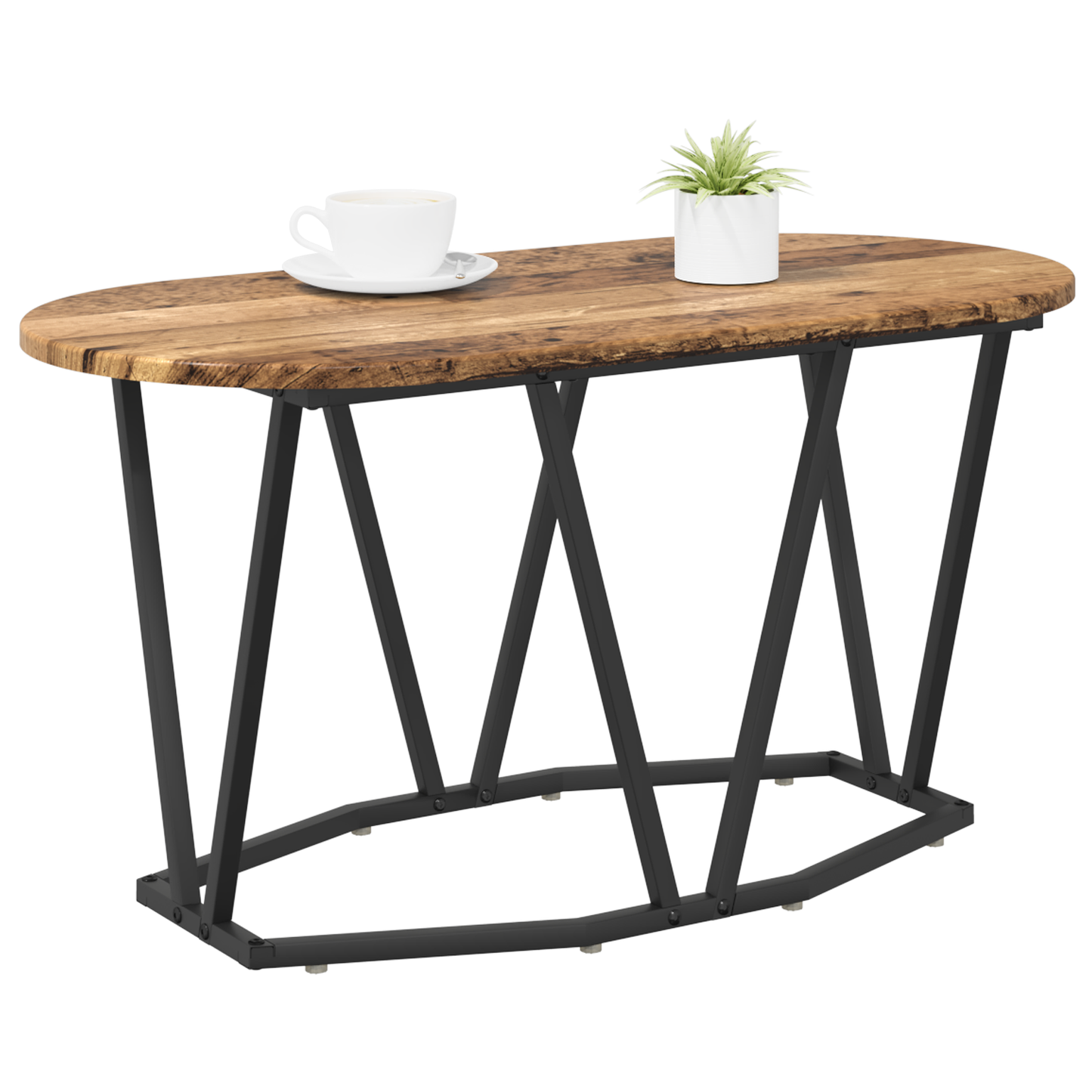 Kaffebord I Gammelt Træ 80X40X40,5 Cm Lavet Af Træ Og Metal