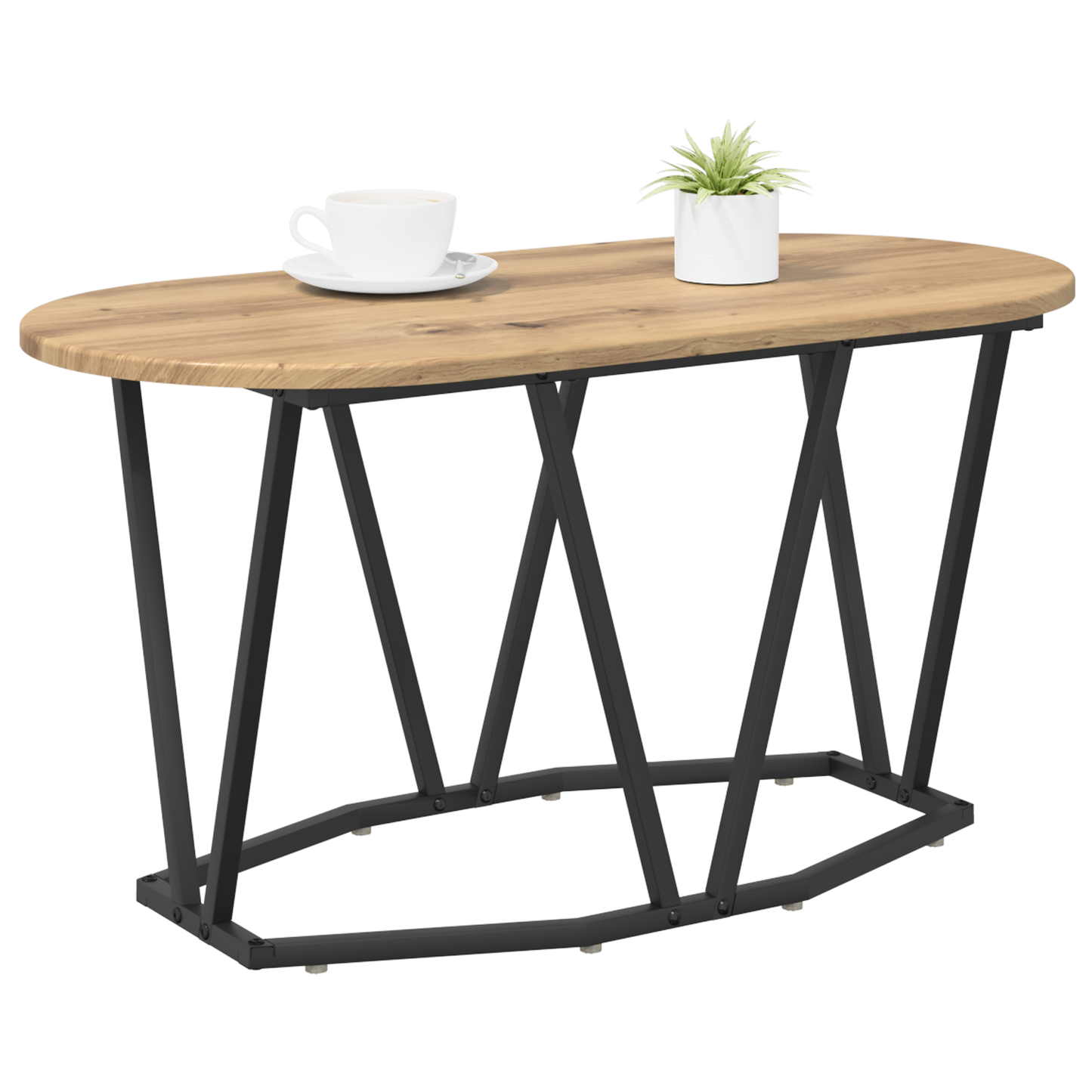 Sofabord Artisan Eg 80X40X40,5 Cm Lavet Af Træ Og Metal