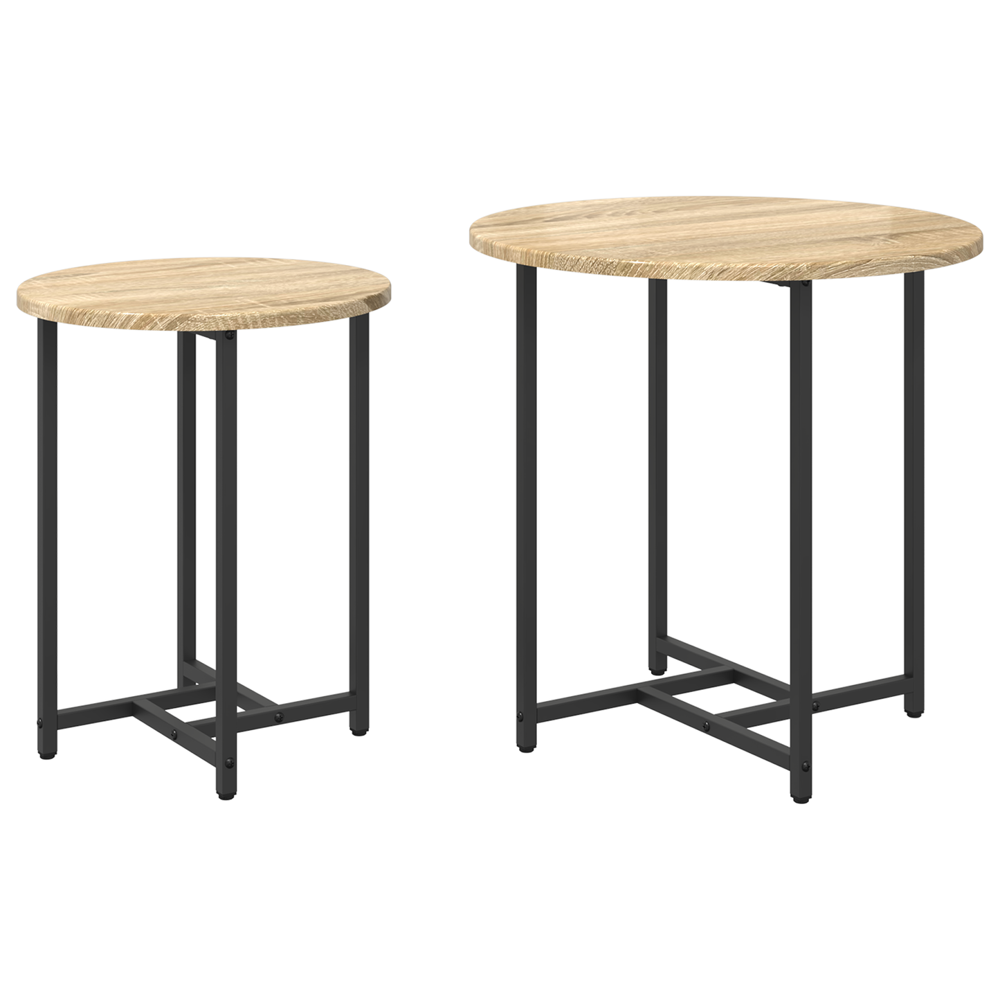Sidebord 2 Stk Sonoma Eg Forarbejdet Træ Og Metal