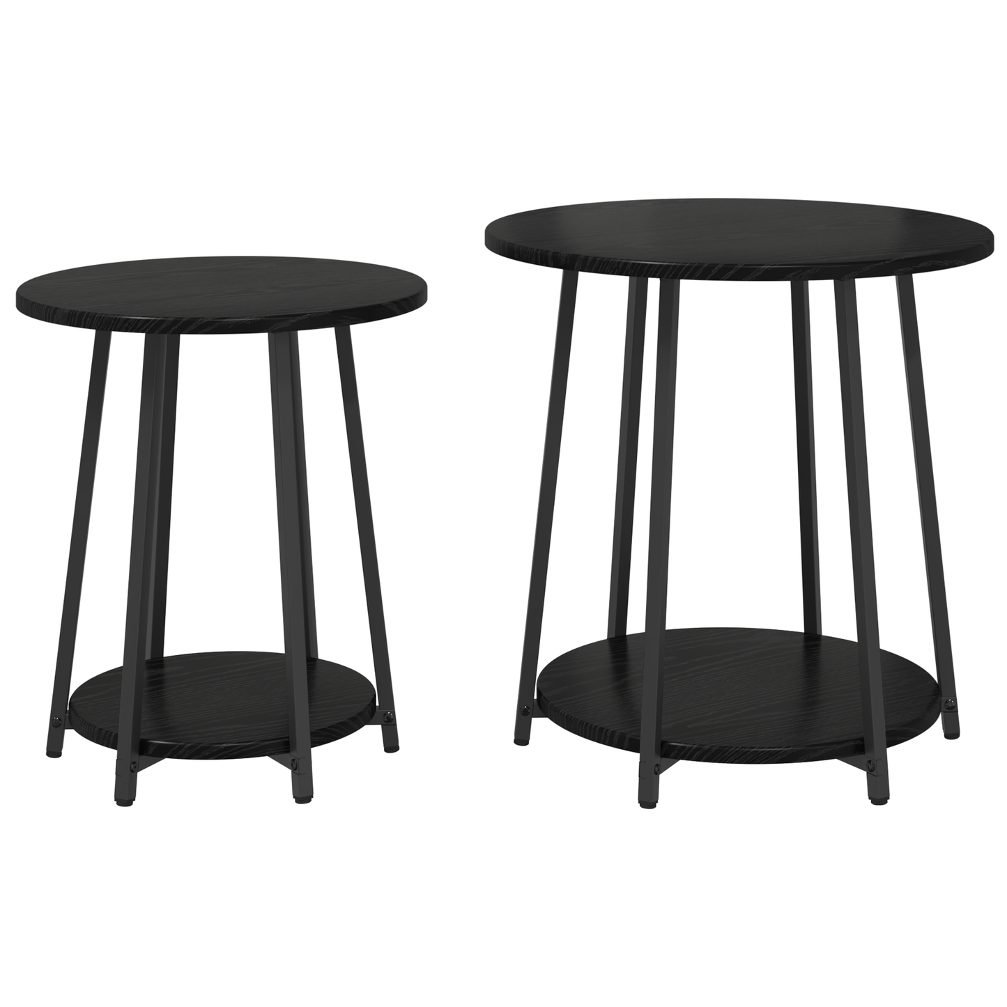Sofabord 2 Stk Sort Eg Finer Og Metal