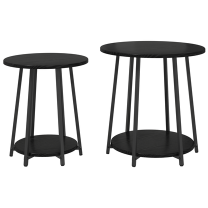 Sofabord 2 Stk Sort Eg Finer Og Metal