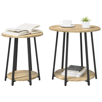 Sofabord 2 Stk Sonoma Eg Laminat Og Metal