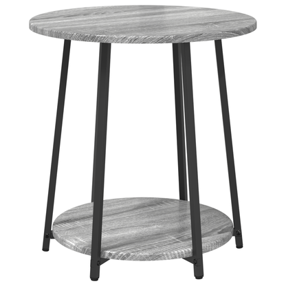 Sidebord 2 Stk Grå Sonoma Ingeniørtræ Og Metal