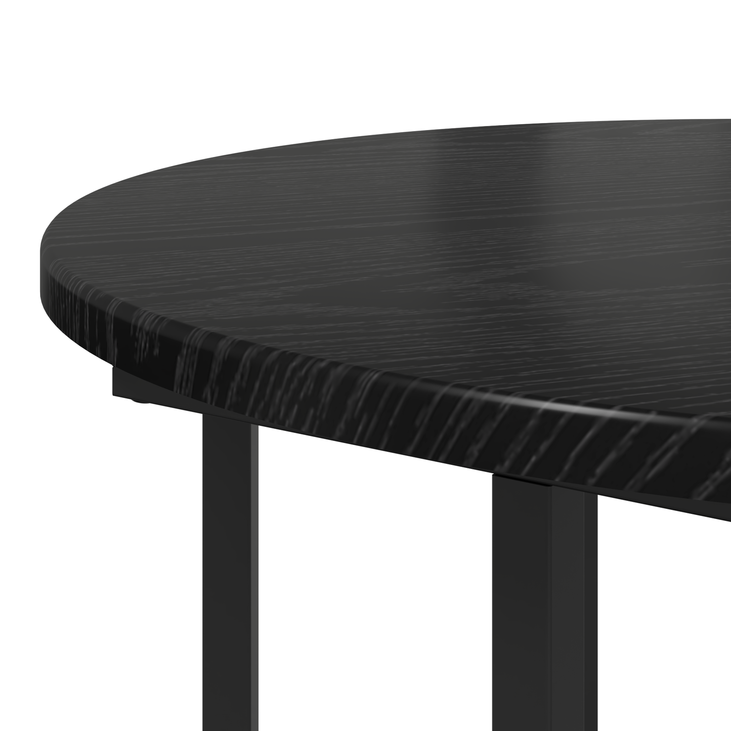 Sidebord 2 Stk Sort Eg Ingeniørtræ Og Metal