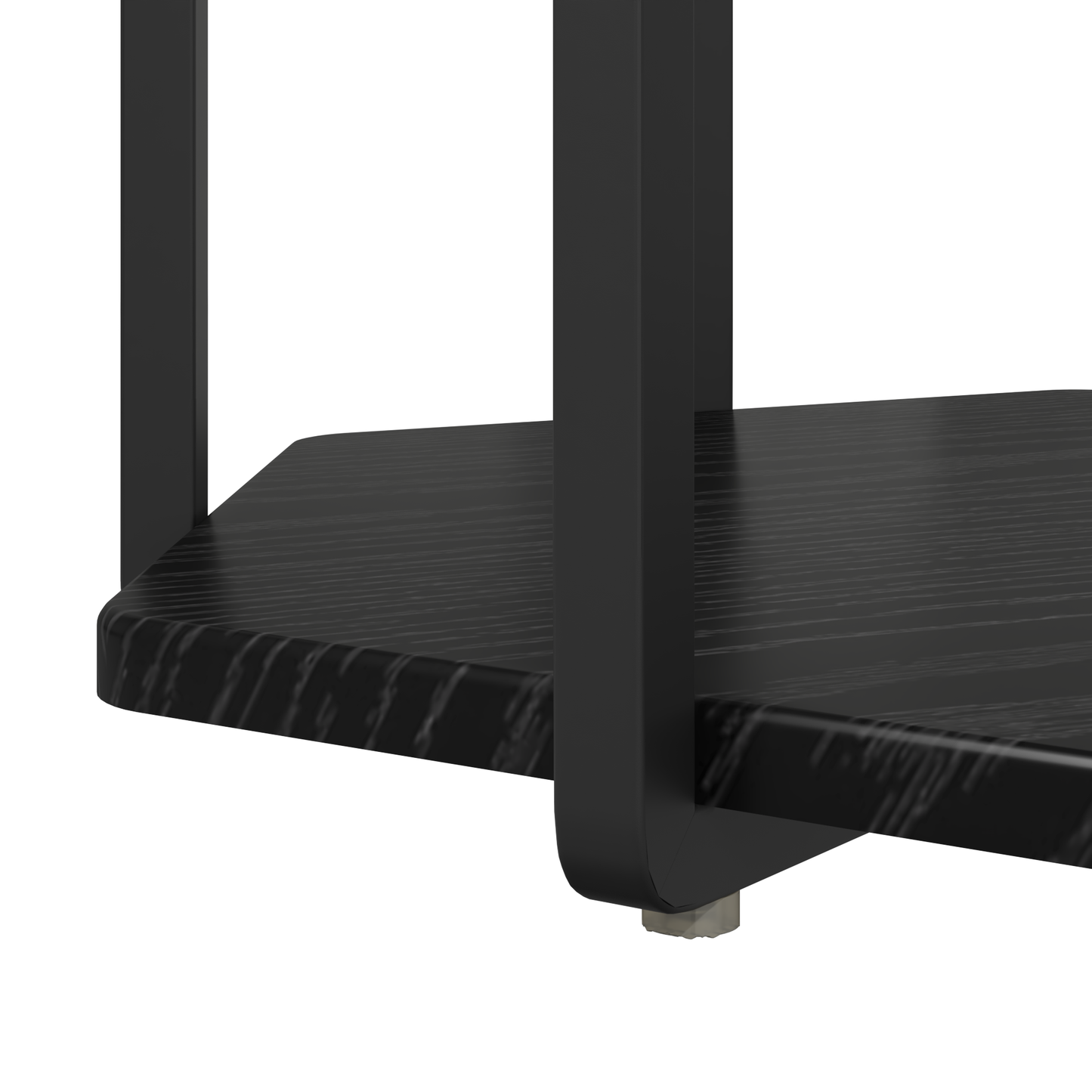 Sidebord 2 Stk Sort Eg Ingeniørtræ Og Metal