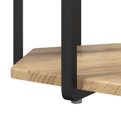 Sidebord 2 Stk I Artisan Egetræ, Træ Med Metal