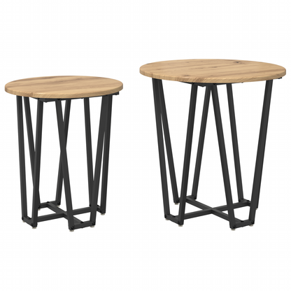 Sidebord 2 Stk Artisan Eg Ingeniørtræ Og Metal