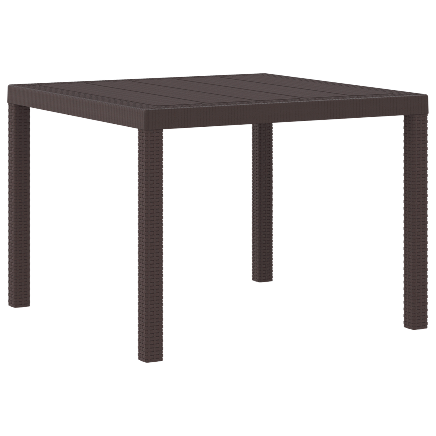 Havebord Brun 100X100X73 Cm Poly Rattan