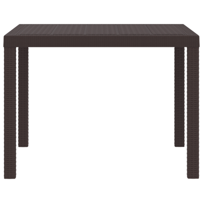 Havebord Brun 100X100X73 Cm Poly Rattan