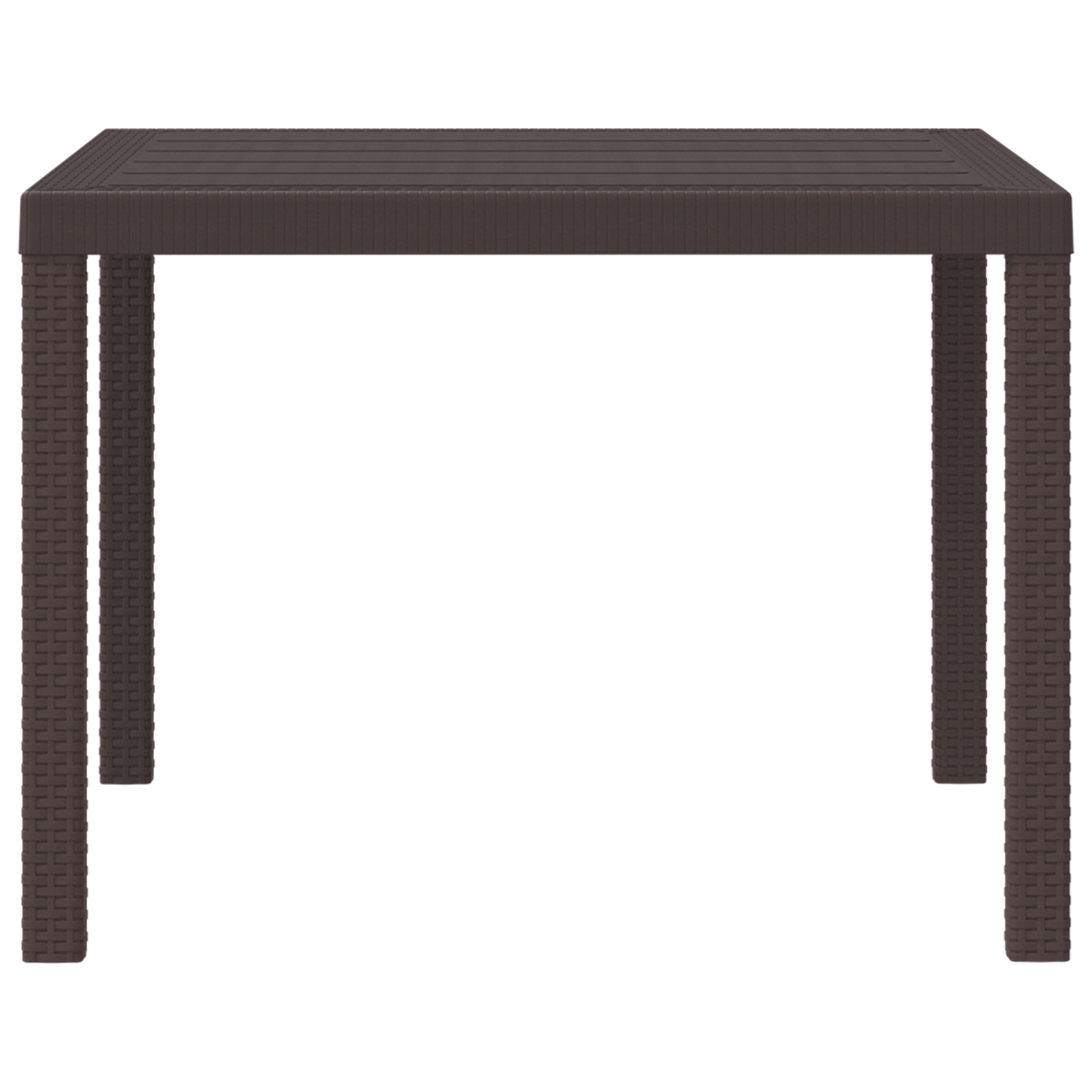 Havebord Brun 100X100X73 Cm Poly Rattan
