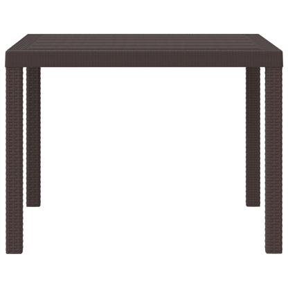 Havebord Brun 100X100X73 Cm Poly Rattan