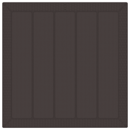 Havebord Brun 100X100X73 Cm Poly Rattan