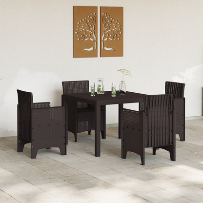Havebord Brun 100X100X73 Cm Poly Rattan