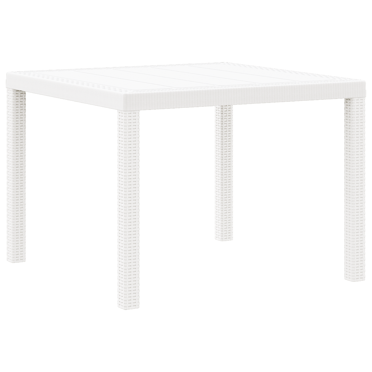 Havebord Hvid 100X100X73 Cm Poly Rattan