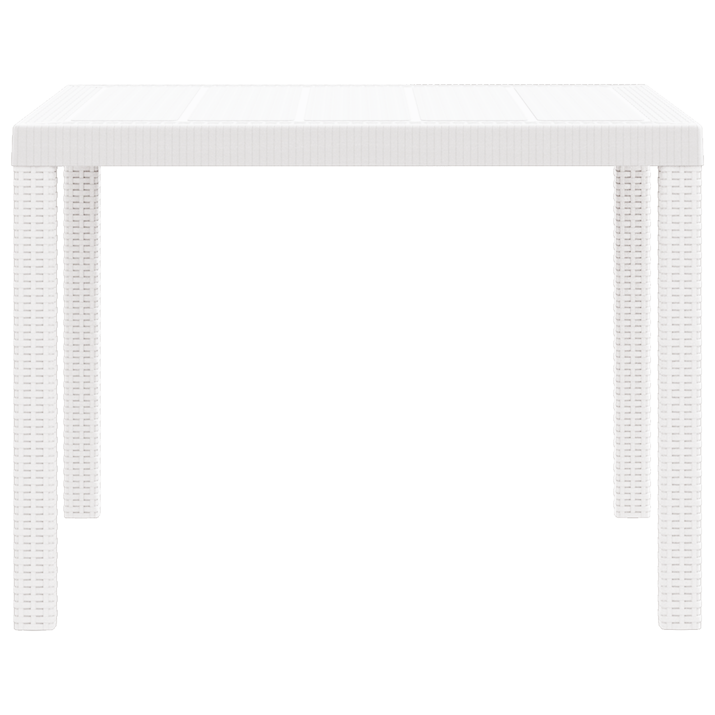 Havebord Hvid 100X100X73 Cm Poly Rattan