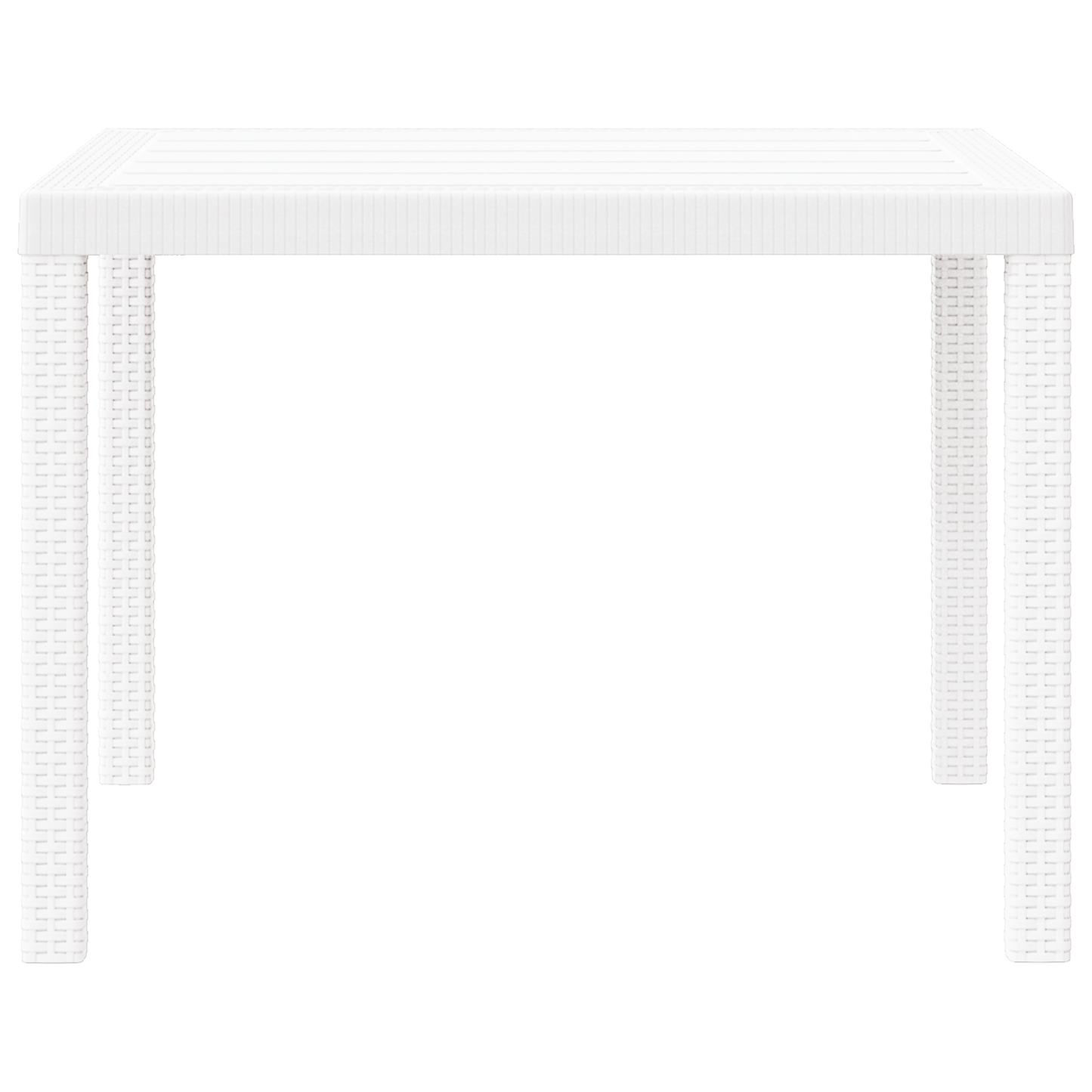 Havebord Hvid 100X100X73 Cm Poly Rattan
