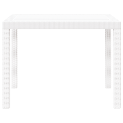 Havebord Hvid 100X100X73 Cm Poly Rattan
