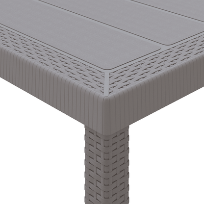 Havebord Lysegrå 100X100X73 Cm Poly Rattan