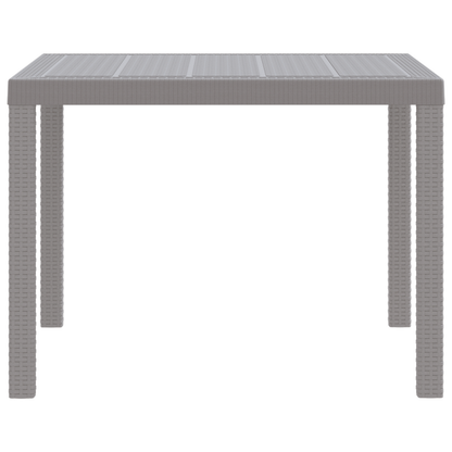 Havebord Lysegrå 100X100X73 Cm Poly Rattan