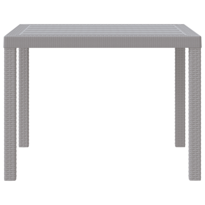 Havebord Lysegrå 100X100X73 Cm Poly Rattan