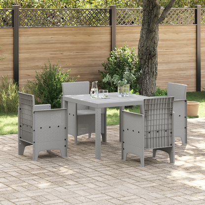 Havebord Lysegrå 100X100X73 Cm Poly Rattan