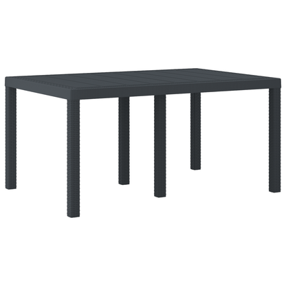 Havebord Antracitgrå 150X100X73 Cm Poly Rattan