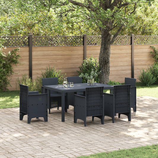 Havebord Antracitgrå 150X100X73 Cm Poly Rattan