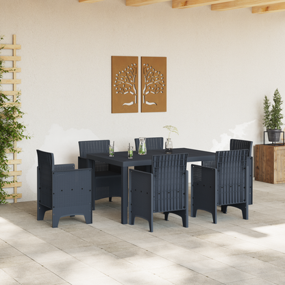Havebord Antracitgrå 150X100X73 Cm Poly Rattan